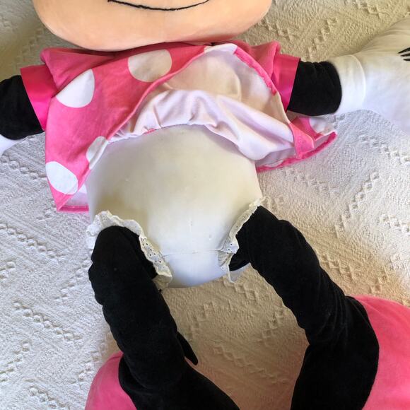 Disney Baby Minnie Mouse Jumbo Plush 36in 2012 Pink Polka Dot Bow Nursery Decor - Picture 8 of 11